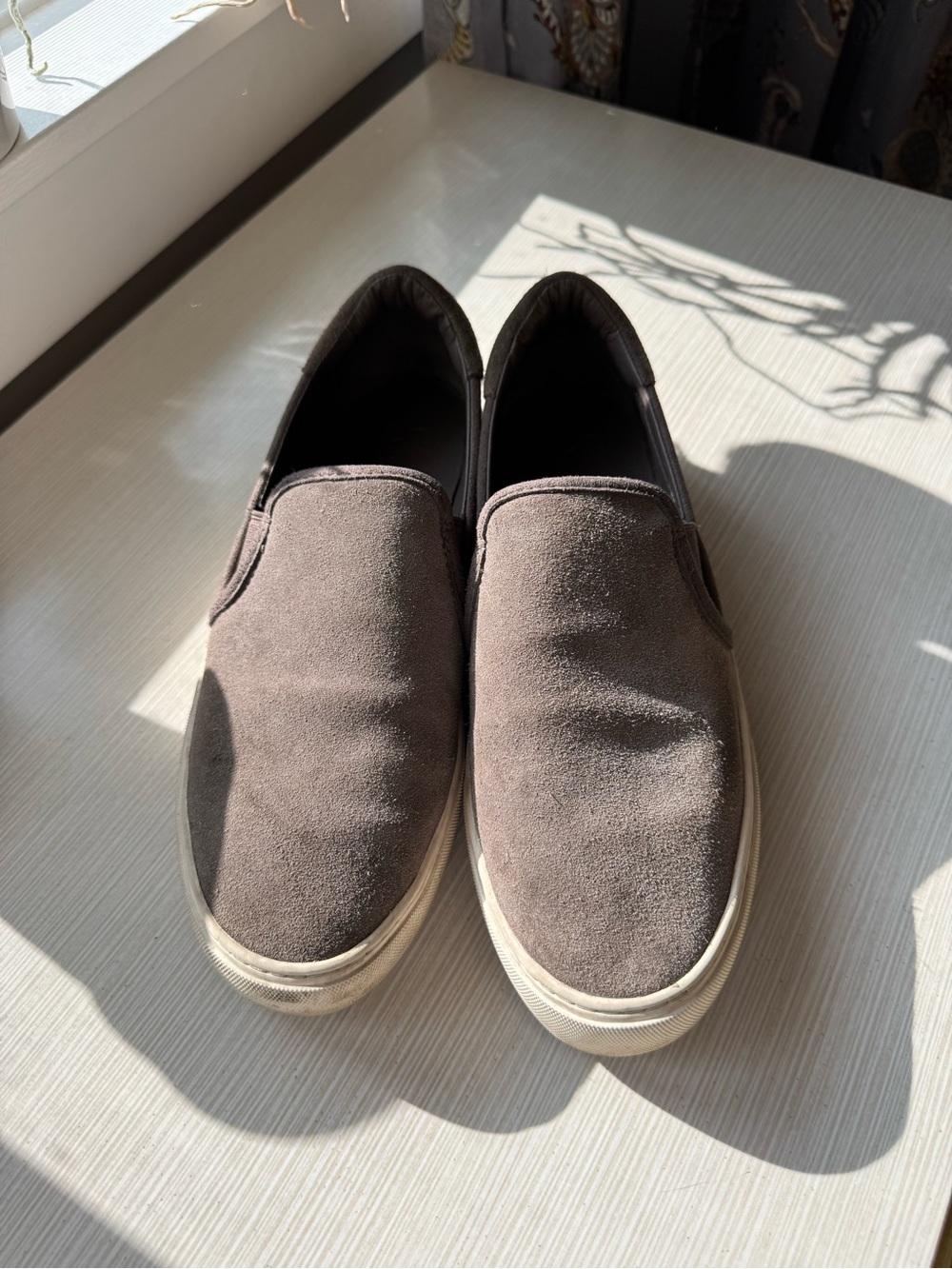 UGG Women's Slip-On Suede Flats in Taupe